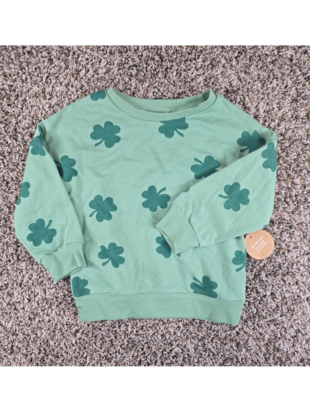 Lila & Jack Toddler Girls Sz 3T Sweatshirt Green All Over Shamrock Clover Print